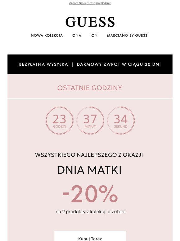 OSTATNIE GODZINY | -20% przy zakupie 2 produktów z kolekcji biżuterii