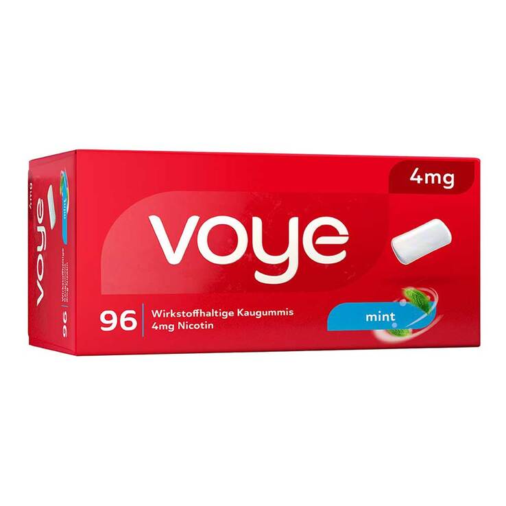 Voye 4 mg wirkstoffhaltige Kaugummis mit Nikotin Mintโต