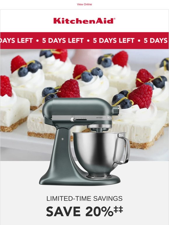 5 days left: 20% off select stand mixers ✨