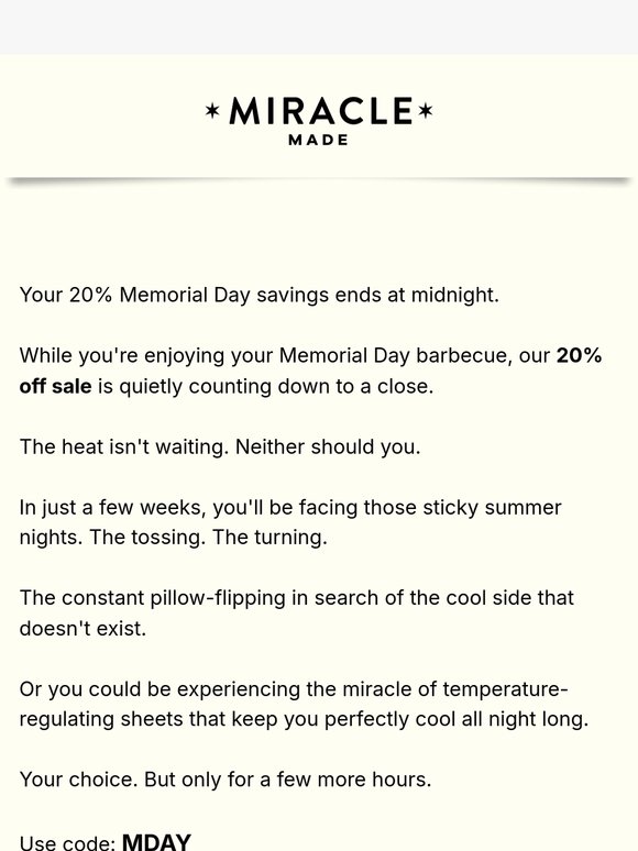 [LAST CHANCE] 20% off savings are almost gone