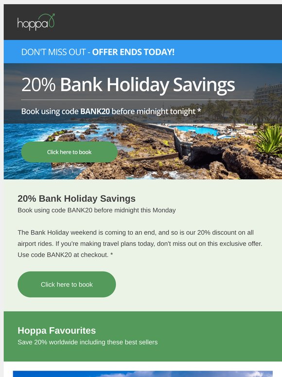 Don't miss your 20% saving!
