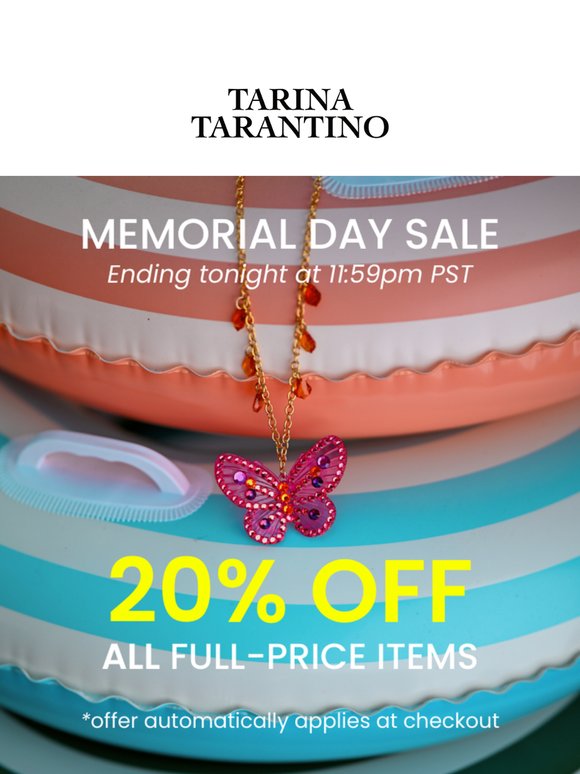 LAST CHANCE! 20% Off Ends Tonight!