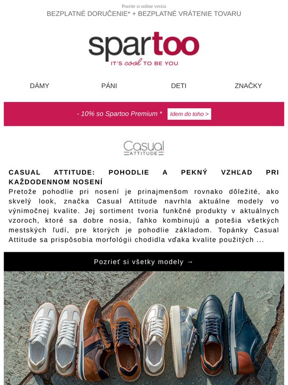 Módna predpremiéra špeciálne pre Vás!✨ Bezplatné doručenie tovaru od značiek Casual Attitude, Fred Perry, Fluchos, Dockers by Gerli, DC Shoes, Polo Ralph Lauren, Napapijri a David Jones