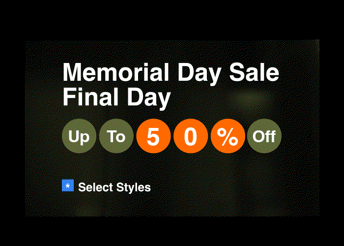 Memorial Day Sale Final Day