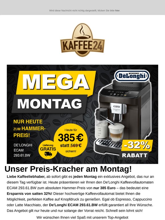 Mega Montag Preiskracher 💥 Nur heute 32% Rabatt!