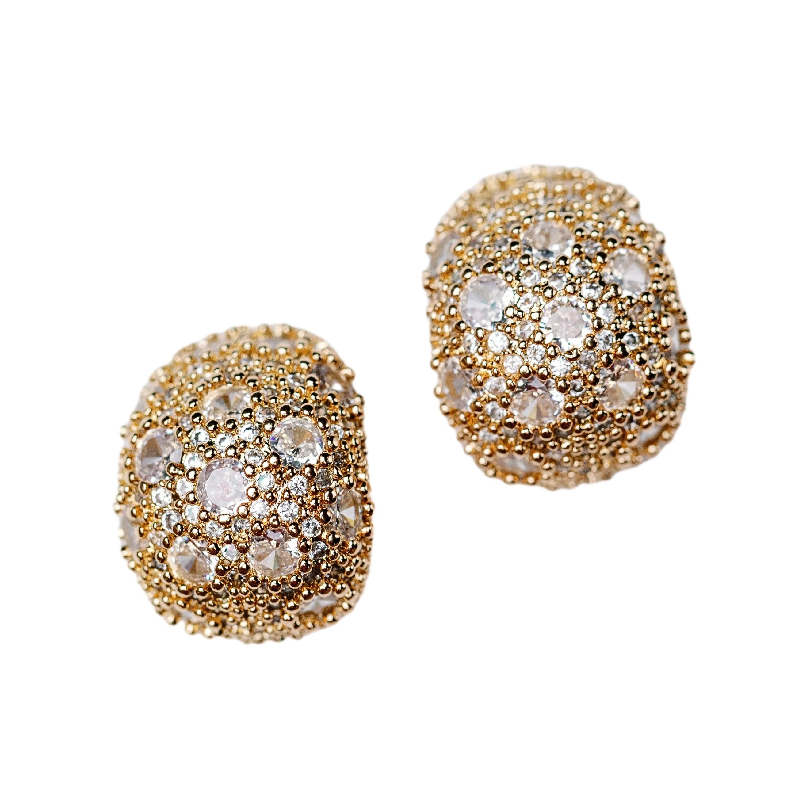 Image of Pave Crystal Gumdrop Earrings