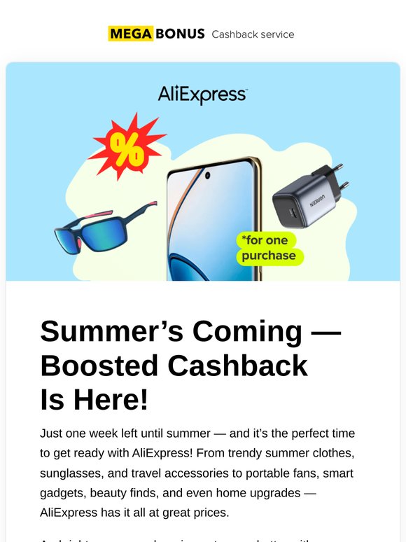 x5 Cashback on AliExpress 🔥