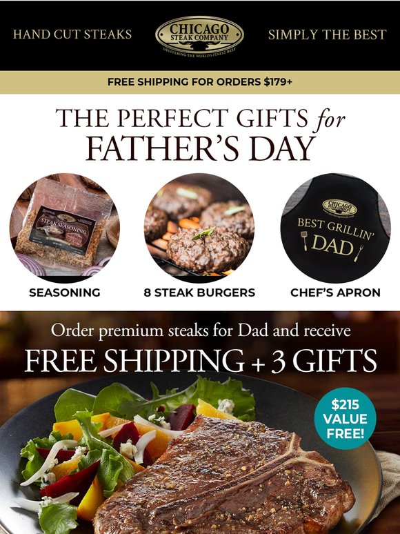 Dads Love Our Steaks! 3 Gifts & Free Shipping 🎁