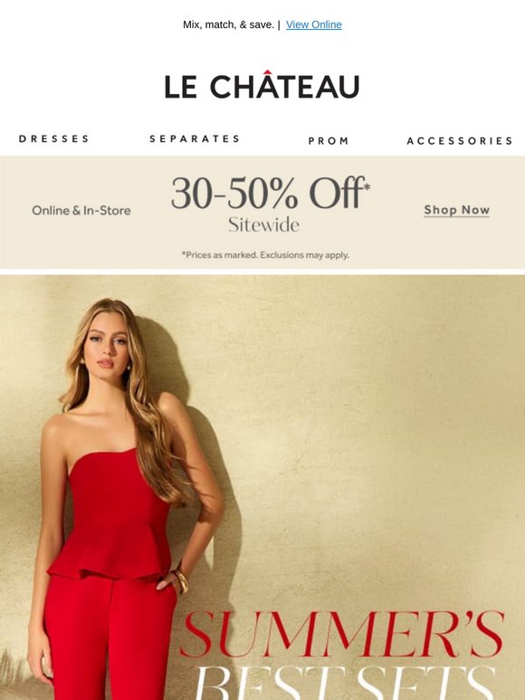 MATCHING SETS ARE 30-50% OFF