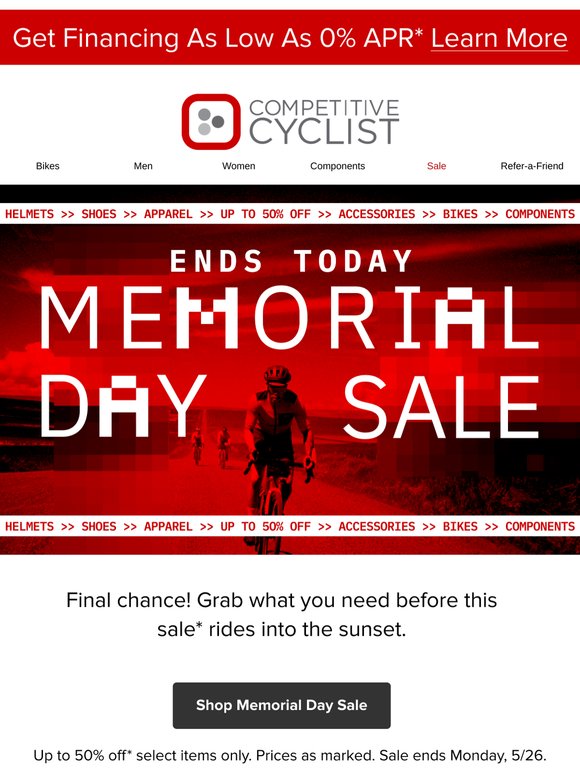 ICYMI: Memorial Day Sale ends today!