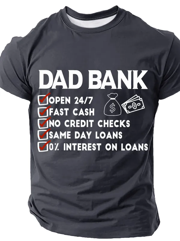 Image of Dad Bank Funny Dad Jokes Cotton T-Shirt