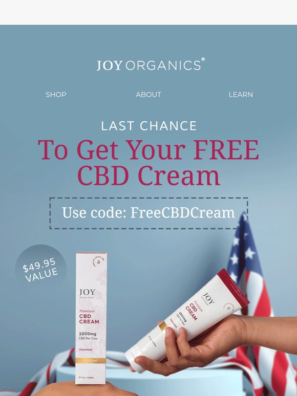 [24 Hours Left]: Your FREE CBD Cream Awaits