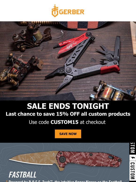 ENDS TONIGHT: 15% off custom products