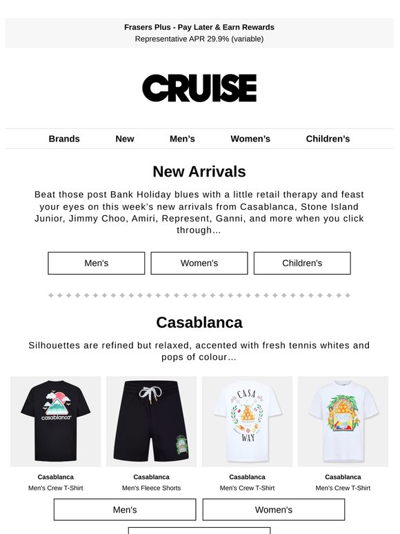🔥 New Casablanca, Stone Island, Jimmy Choo, Amiri, Represent, Ganni And More...