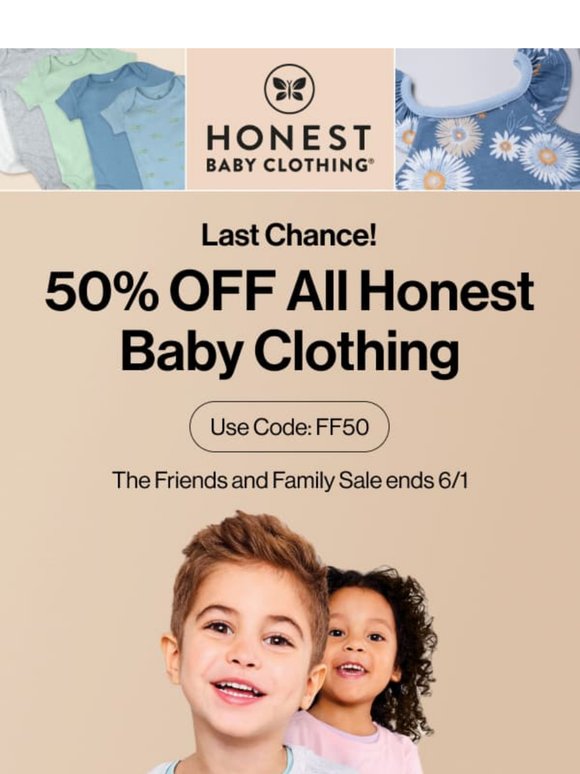 Celebrate Memorial Day with 50% Off Honest Baby Clothing