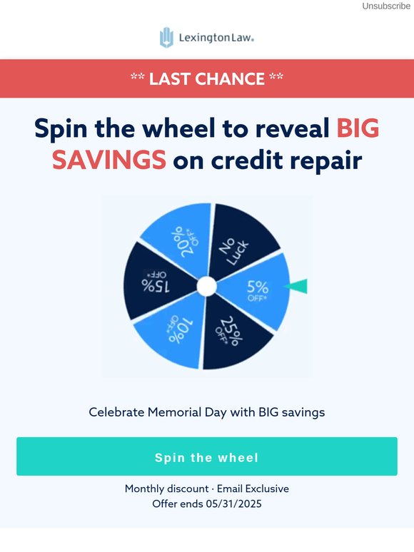 🎡 Hurry! Spin Now for Memorial Day Mystery Savings