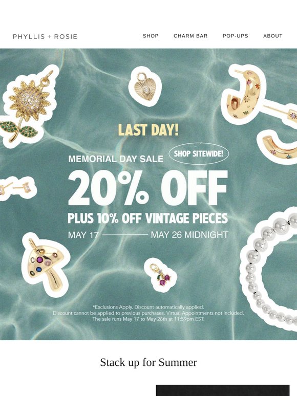 Less Than 24 Hours Left — Don’t Miss 20% Off + Vintage Deals!