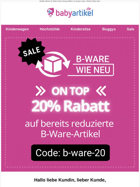 Schnapp Dir jetzt 20% Extra-Rabatt 😱
