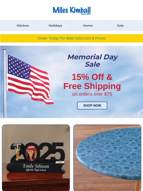 Memorial Day Steals: 15% Off Ends Tonight!