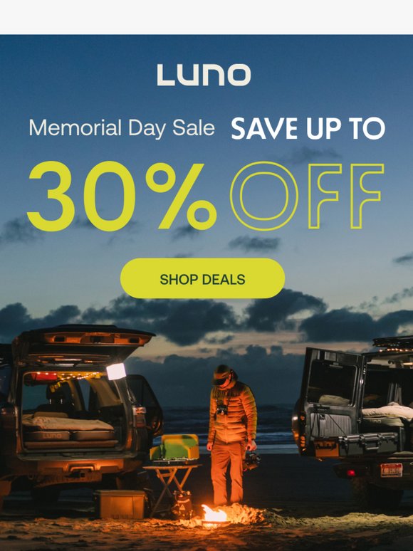 Happy Memorial Day! Save up to 30% Off!