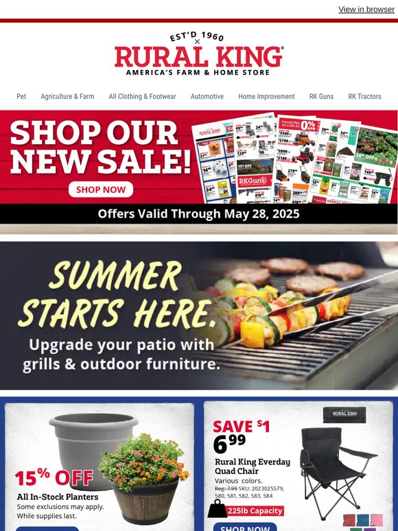 Unofficial Summer Starts Here! Pools, Patio, Grills, Motorsports & More.