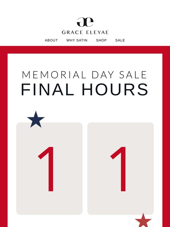 ONLY A FEW HOURS LEFT: Shop The Memorial Day Sale