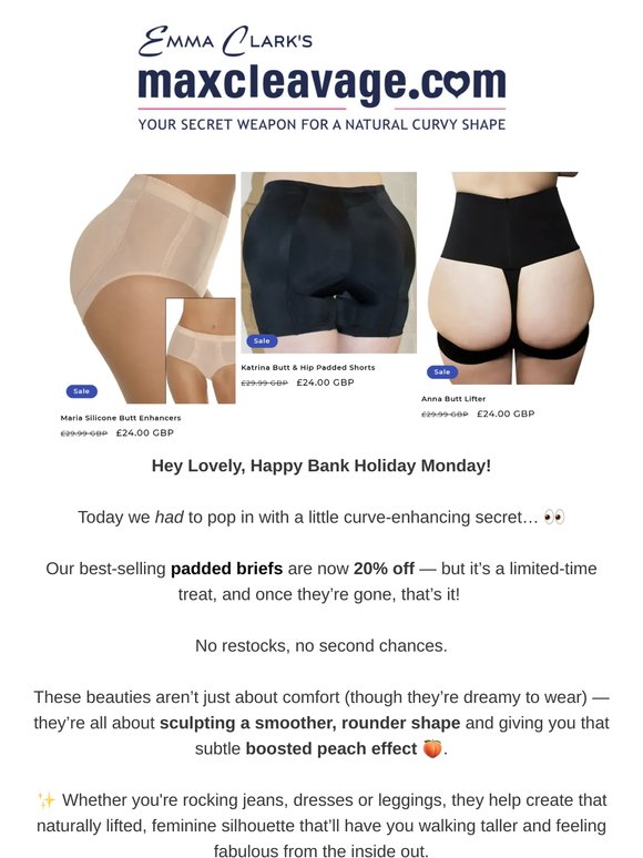 Boost Your Peach 🍑 20% Off Our Favourite Padded Briefs!