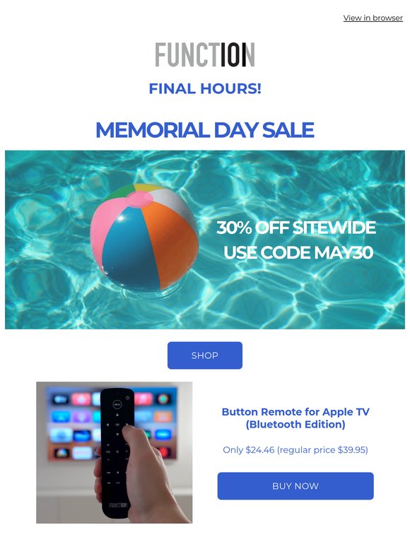 Final Hours!  Save 30% Off Sitewide