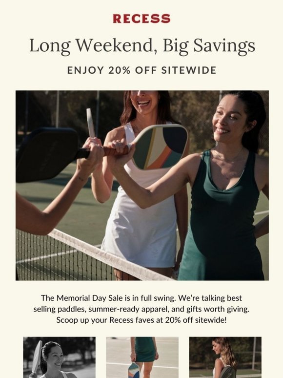 Memorial Day Sale: 20% Off Everything