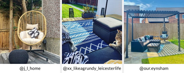 Customer Instagram images showing George outdoor living collection.