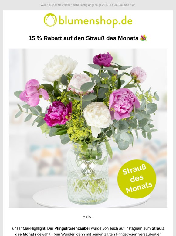 15 % Rabatt auf den Strauß des Monats, ! 💐