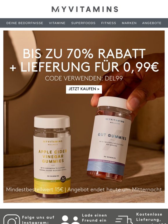 Nur bis Mitternacht: Lieferung für 0,99 € ⏳🚚