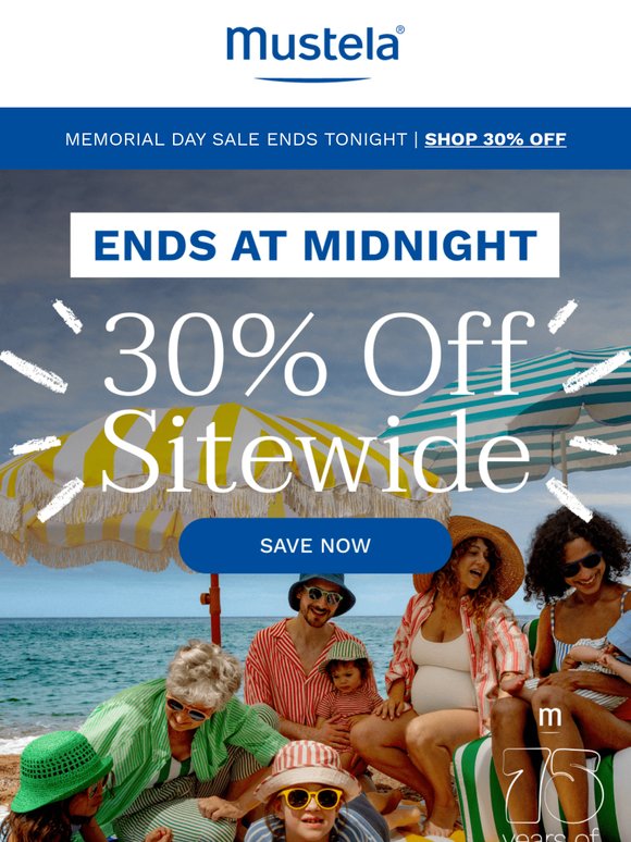 30% off sitewide savings fade at midnight 🧯