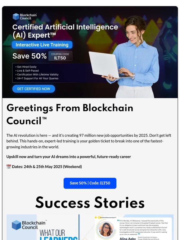 🔥AI is Hiring! 97M Jobs by 2025 – Are You Qualified? 💥Use ILT50 & Save 50%