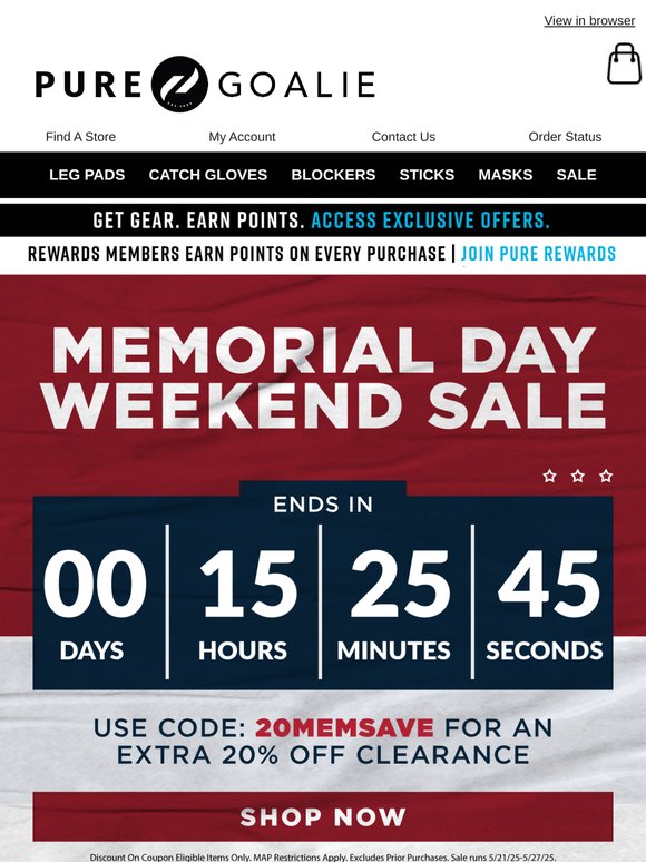 Memorial Day Weekend Savings END TONIGHT | Shop Now & Secure Your Savings