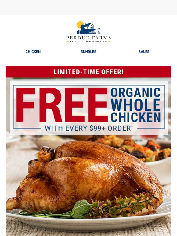 💥FLASH SALE: Free Organic Whole Chicken