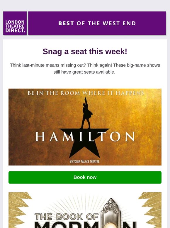 Need plans? These shows have great last-minute availability!