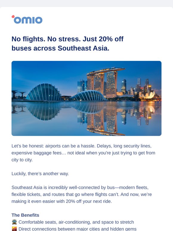 Skip the airport. Save 20% instead.