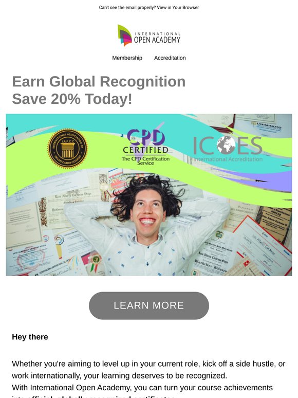 🎓 May is Accreditation Month at IOA – Save 20% on Your Certificate!