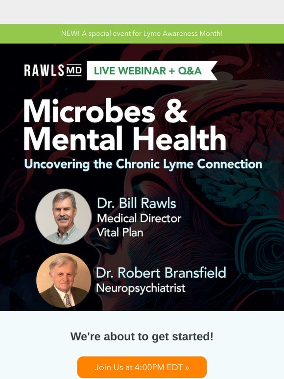 Starting in One Hour! Mental Health & Microbes Webinar