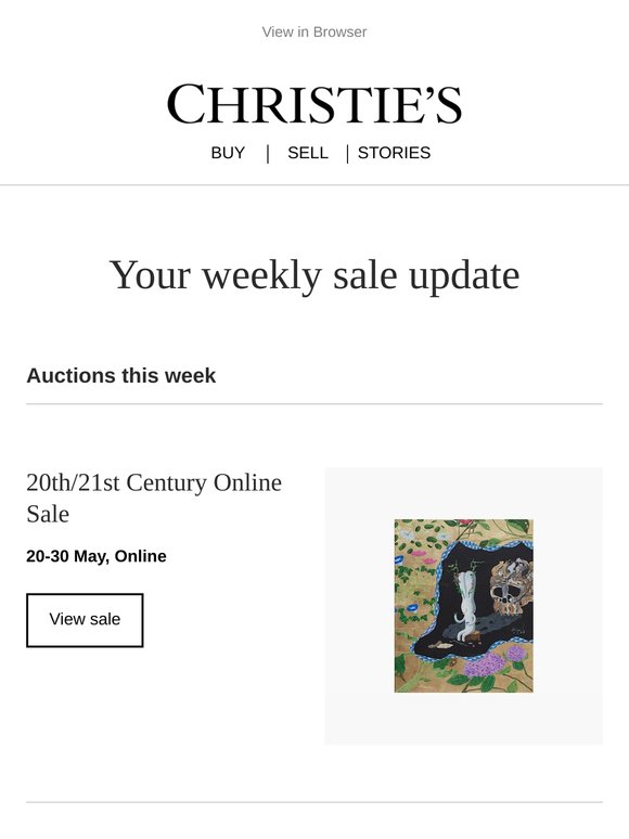 Upcoming auctions, recommended for you