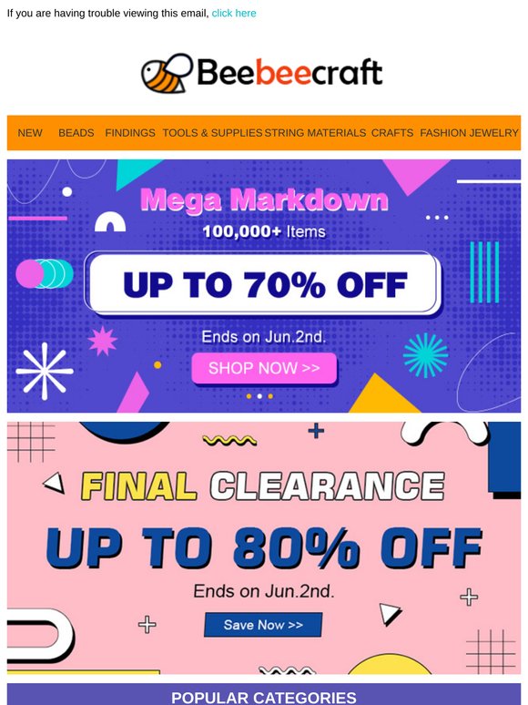 Ready for Low Prices? Mega Markdown is up to 70% off now!