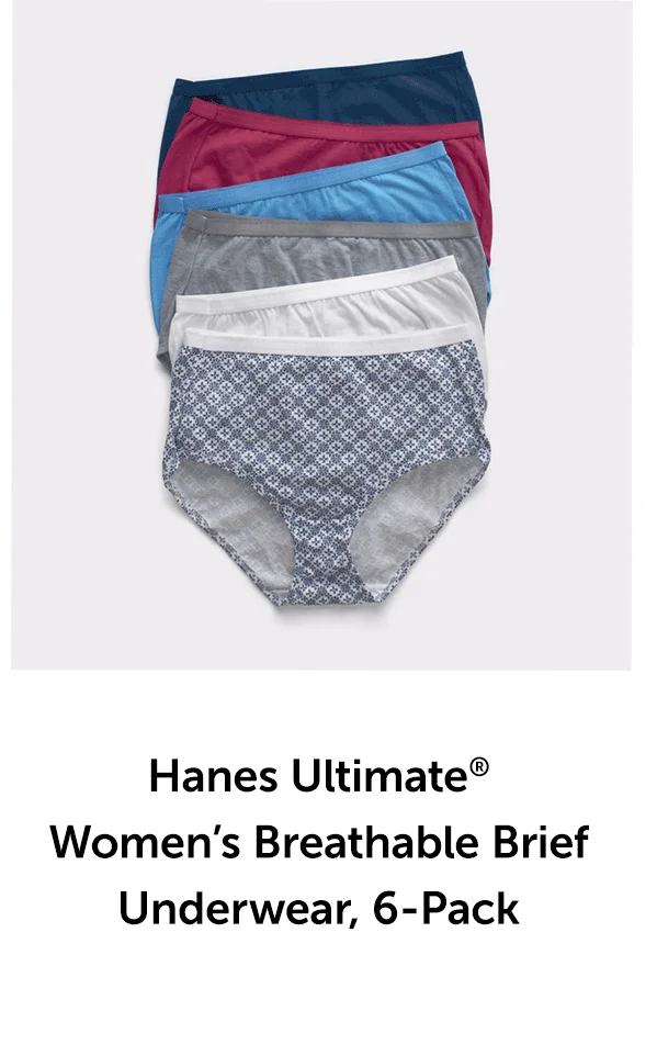 Hanes Ultimate Women’s Breathable Hipster Underwear, 6-Pack