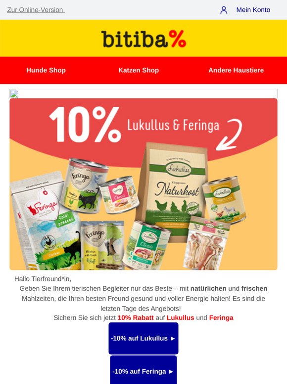 ERINNERUNG: -10% auf Lukullus und Feringa! 🔥