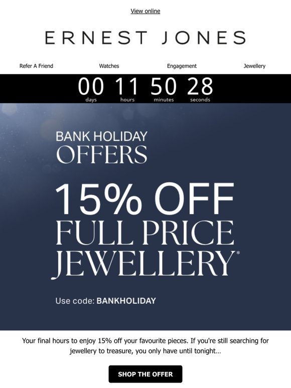 Be quick, 15% off ends tonight…