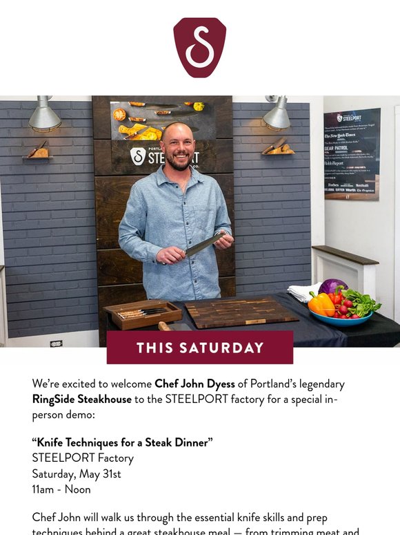 Don’t Miss Our 5/31 Knife Skills Demo with Chef John Dyess