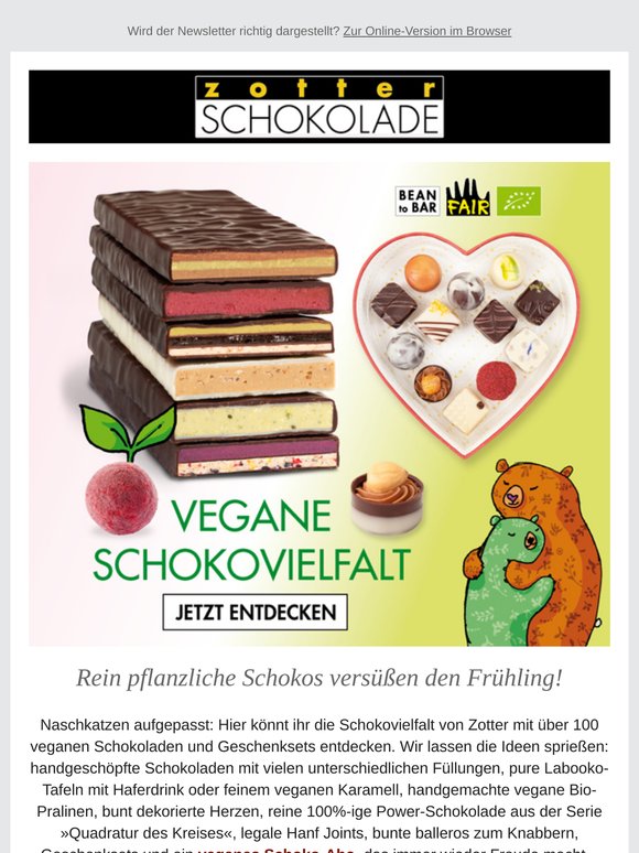 Vegane Schokovielfalt im Frühling 🌱