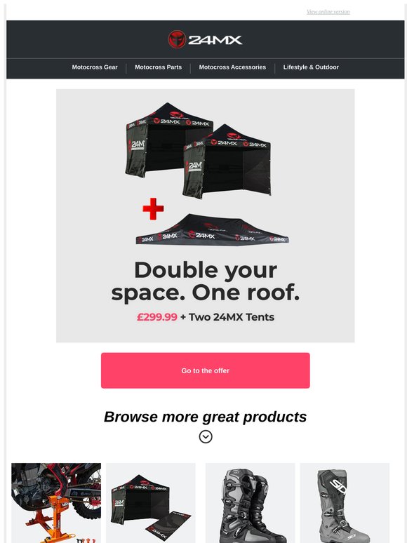 Go big: one roof for £299.99, two tents