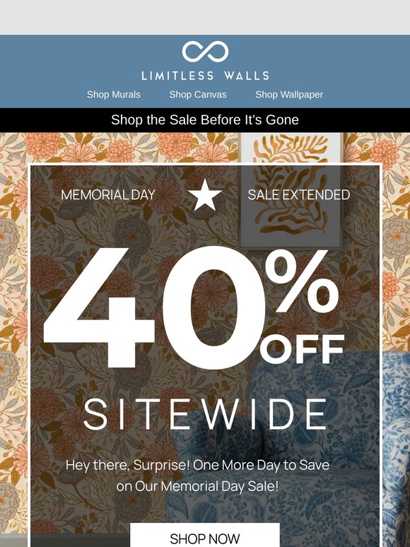 🔥 Extended 1 Day Only – 40% OFF Ends TONIGHT