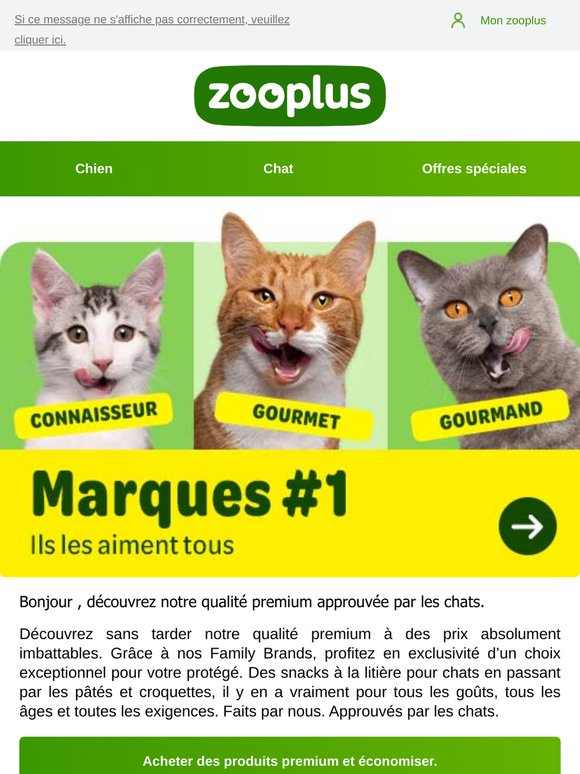 À découvrir en exclusivité chez zooplus : une qualité premium au meilleur prix. 🔥